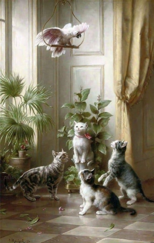 Gatos e a cacatua 1898