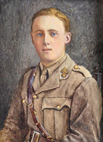 Porträtt av Subaltern Bird Royal Engineers 1910