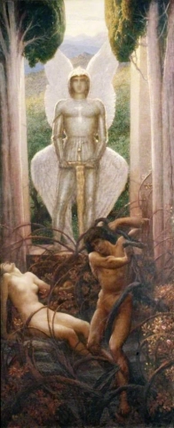 Adam And Eve Expelled From Eden Ca. 1876