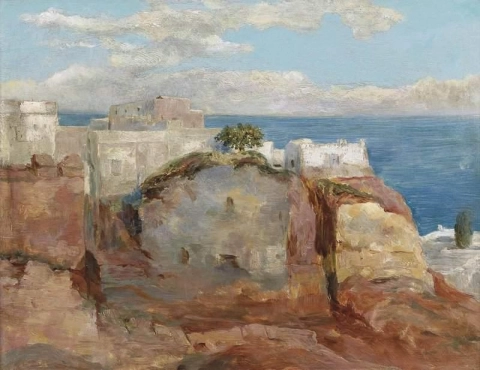 View Of A Village On The Edge Of The Mediterranean