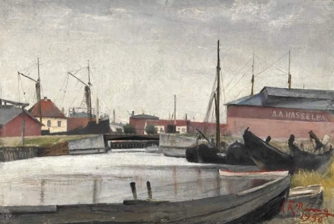 Ein Blick vom Hafen von Koge 1930