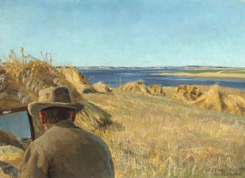 Pintura de L. A. Ring en el fiordo de Roskilde 1916