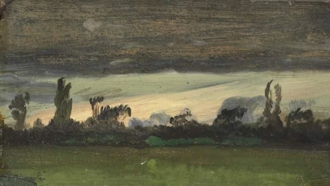Landschaft in der Nähe von N Stved. Abendlicht 1880