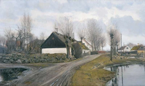 Road By The Village Pond In Baldersbronde