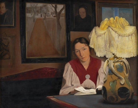 The Artist S Wife By Lamplight