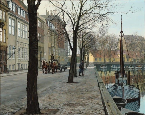 哥本哈根 Overgaden Oven Vandet 和 Christianshavns Kanal 的景观