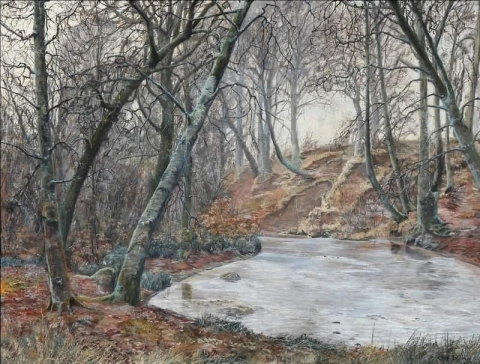 Landscape With Bare Trees Around A Forest Lake 1932