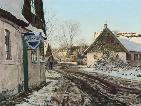 مشهد الشتاء من قرية Gundsolille
