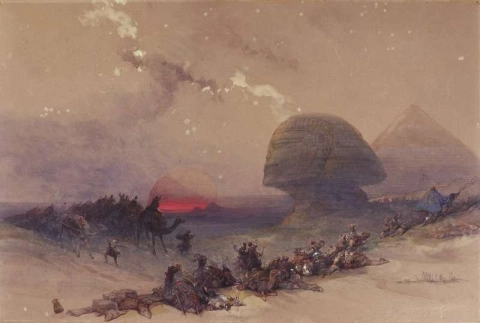 Avvicinamento del deserto Simoon di Giza Giza 1844