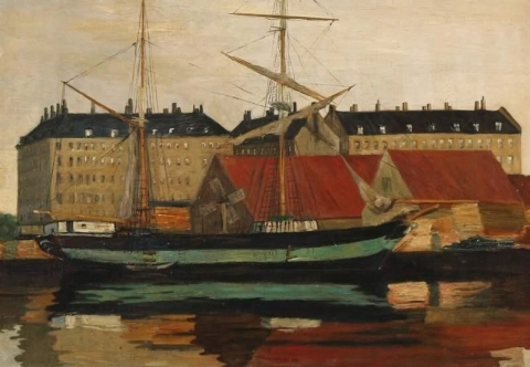 Näkymä Frederiksholmin kanavalta Kööpenhaminassa 1907 1