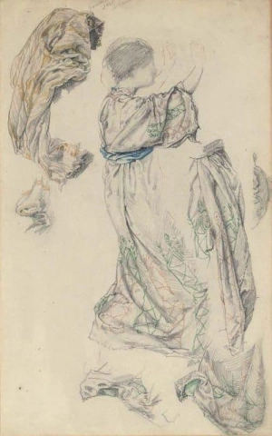 Studies Of A Female Figure Full-length With Drapery