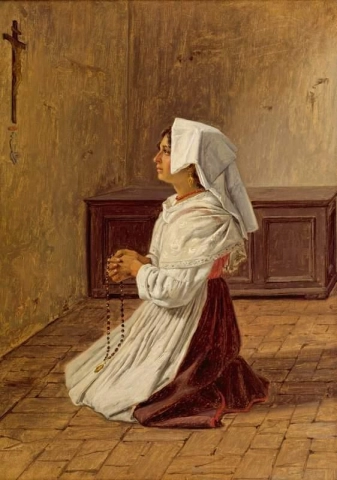 En bedende italiensk kvinne 1836