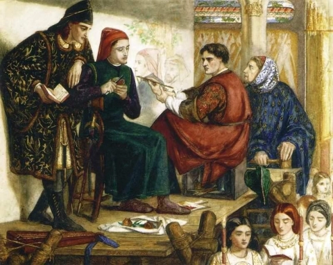 Giotto malt das Porträt von Dante 1852