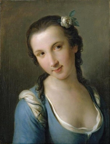 Uma garota em um vestido azul 1755