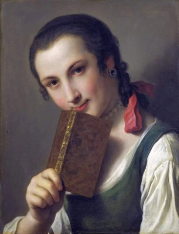 En ung kvinne med en bok 1756-62