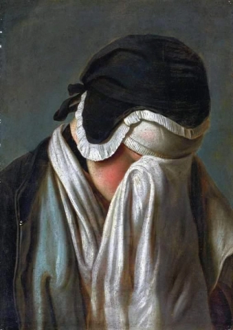 Portrait Of A Young Girl Hiding Her Eyes