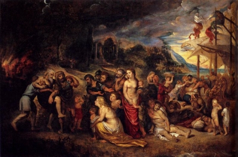 The Flight of Aeneas after the Fire of Troy