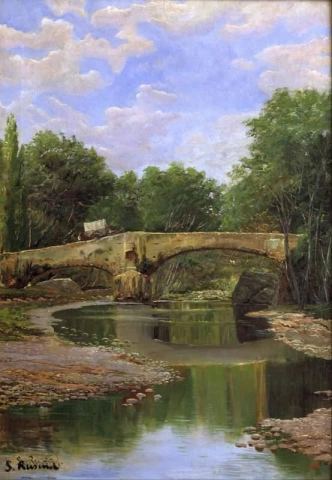 Bro över en flod ca 1884