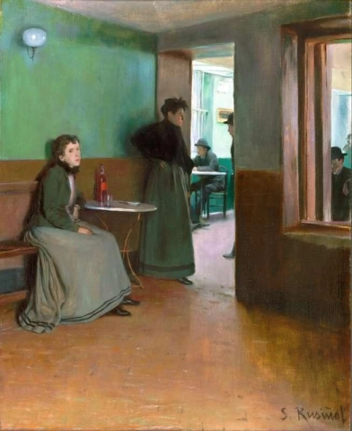 Innenraum eines Cafés 1892