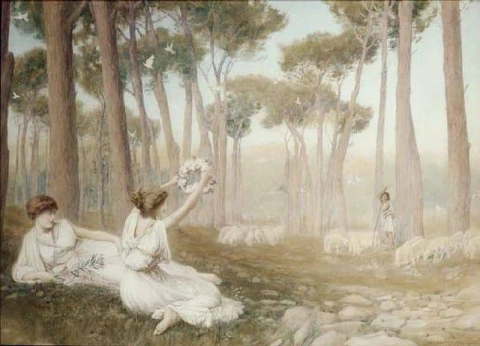 Афродита предлагает Елену Парису 1905 г.