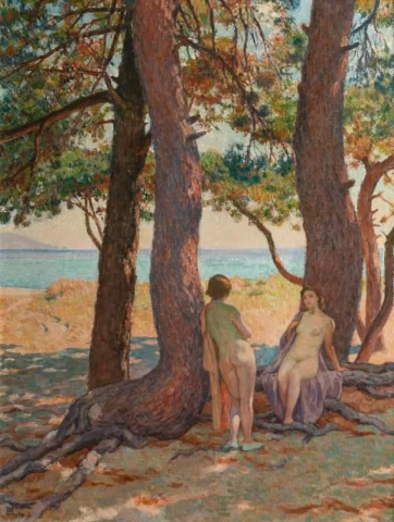 Dois nus sob os pinheiros ou sob os grandes pinheiros, 1925