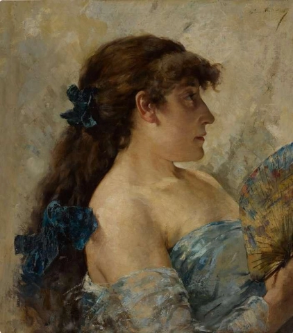 扇を持つ女性 1881