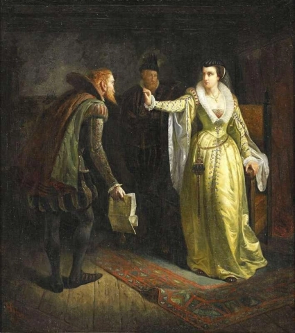 Katarina Jagellonica Uppvisar Sin Vigselring für Joran Persson 1865