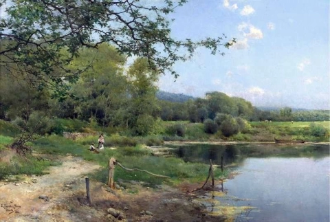 A Picnic On The River Bank 1886