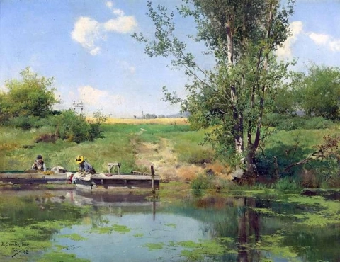 Pesula joen reunalla 1882
