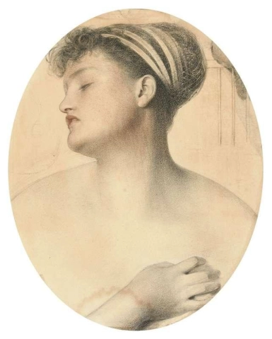 Porträtt av Mary Emma Jones Study för Lucretia Borgia ca 1867