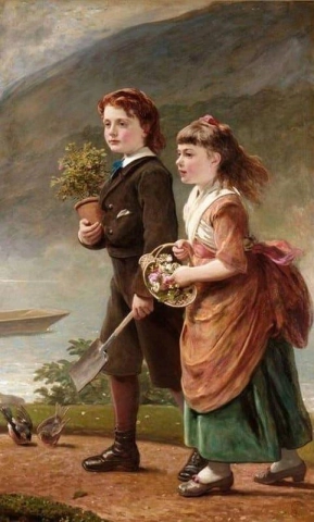 Os filhos do major H. Barrett de Moredon Taunton 1875