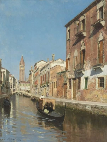 En kanal i Venezia 1880