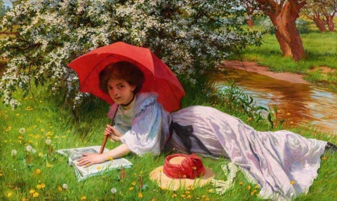 Красный зонтик 1908