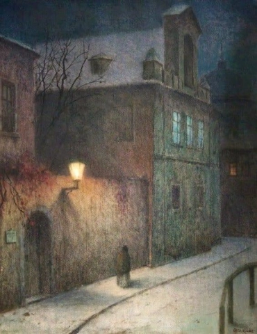 Eine Straße im Winter 1905-10