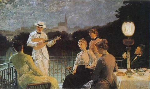Bedrijf op het terras 1887