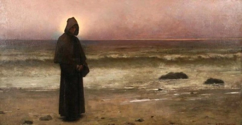Monnik aan de kust