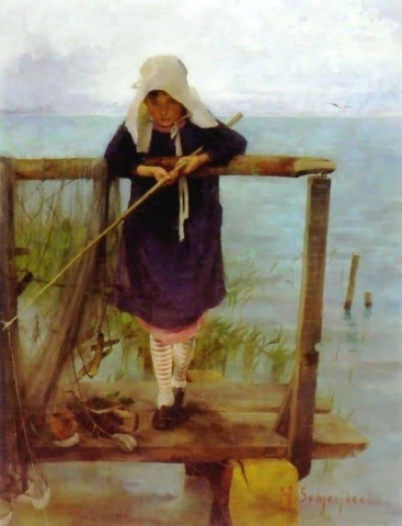Meisje dat vist, 1884