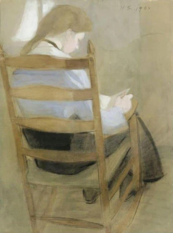 Lesendes sitzendes Mädchen, 1904