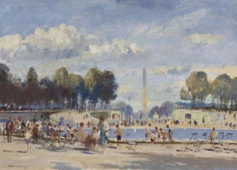 Der Round Pond Tuileries Gardens Paris