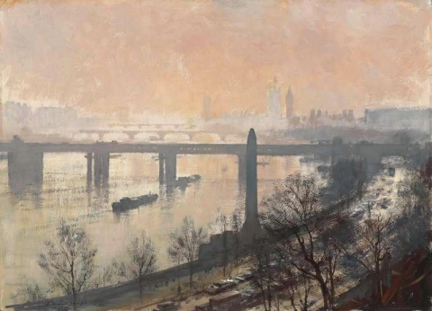 横跨泰晤士河的亨格福德桥的视图