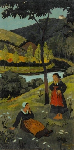 Aulne 강 가장자리에 있는 두 명의 브르타뉴 여성 - Vallée De L Aulne 1897