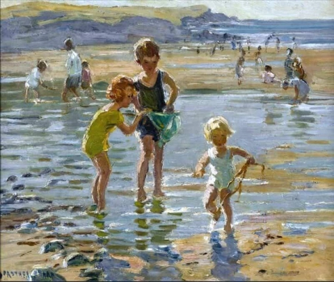 Meren rannalla noin 1942