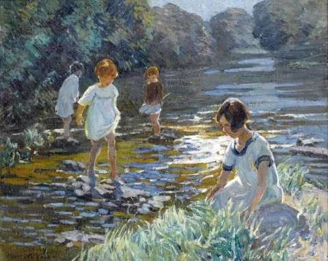 Kinder paddeln