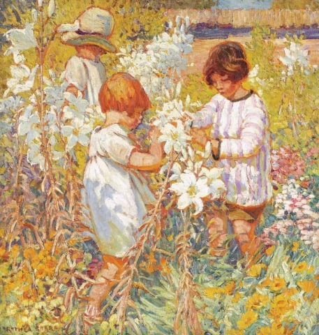 En el jardín de lirios 1901