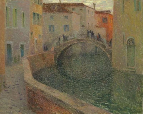 小运河黄昏灰色威尼斯 1907