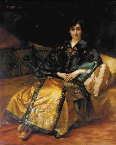 Portrett av en dame i orientalske klær 1910