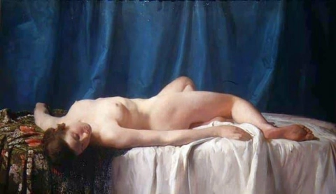 Liggande kvinna naken 1898