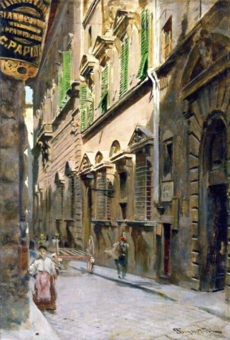 Borgo Degli Albizi Con Il Palazzo Ramirez De Montalvo noin 1880