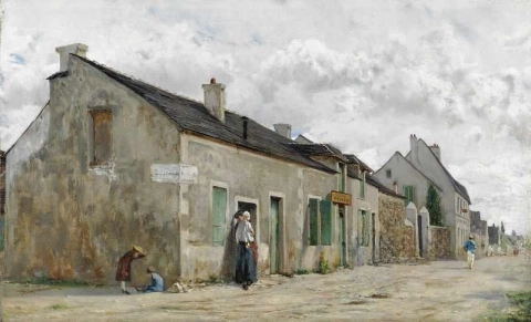 Rua da vila ao sul de Paris