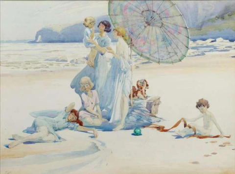 familia en una playa
